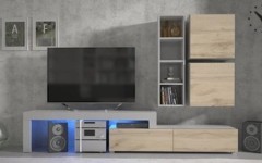 Σύνθετο σαλονιού MILANO 235-280 Λευκό - χρώμα δρυός WOTAN Σύνθετο σαλονιού MILANO 235-280 Λευκό - χρώμα δρυός WOTAN